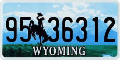 WY license plate 9536312