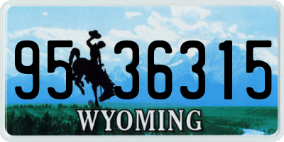 WY license plate 9536315