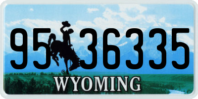 WY license plate 9536335