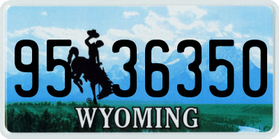 WY license plate 9536350