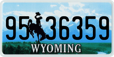 WY license plate 9536359