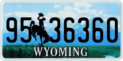 WY license plate 9536360