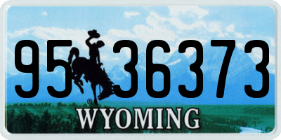 WY license plate 9536373
