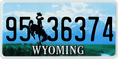 WY license plate 9536374