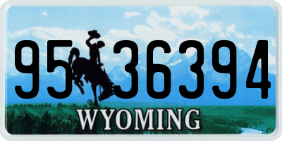 WY license plate 9536394