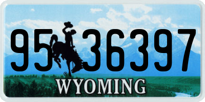 WY license plate 9536397