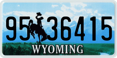 WY license plate 9536415