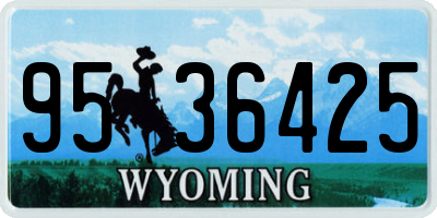 WY license plate 9536425