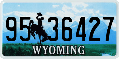 WY license plate 9536427