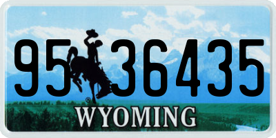 WY license plate 9536435