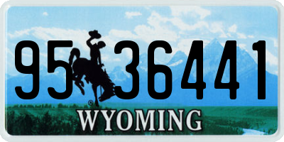WY license plate 9536441