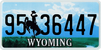 WY license plate 9536447