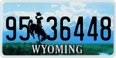 WY license plate 9536448