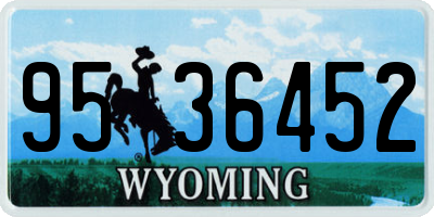 WY license plate 9536452