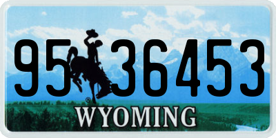 WY license plate 9536453