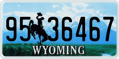 WY license plate 9536467