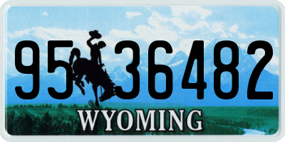 WY license plate 9536482