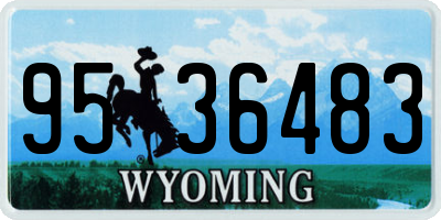WY license plate 9536483