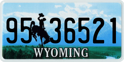 WY license plate 9536521