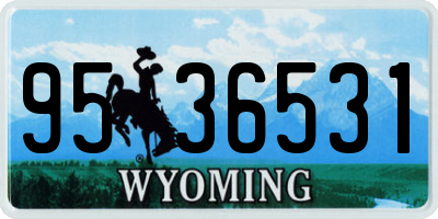 WY license plate 9536531