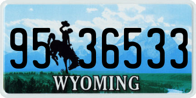 WY license plate 9536533