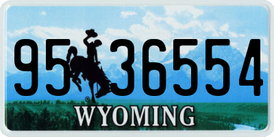 WY license plate 9536554