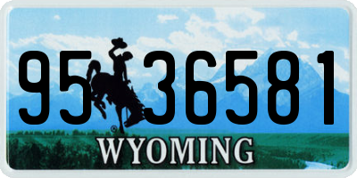 WY license plate 9536581