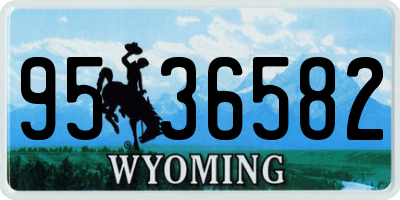 WY license plate 9536582