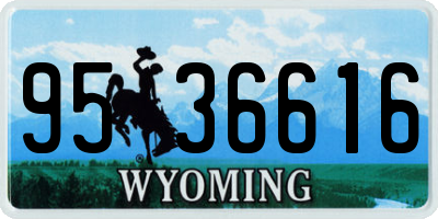 WY license plate 9536616