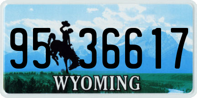 WY license plate 9536617