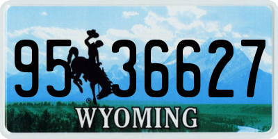 WY license plate 9536627