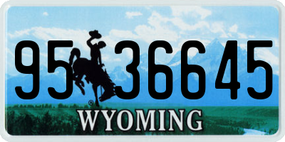 WY license plate 9536645