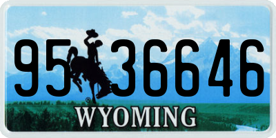 WY license plate 9536646