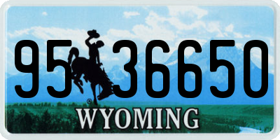 WY license plate 9536650