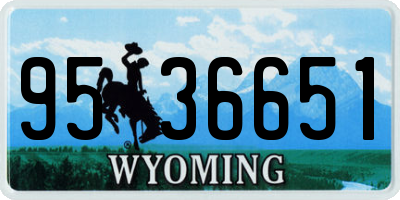 WY license plate 9536651