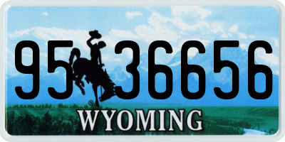 WY license plate 9536656
