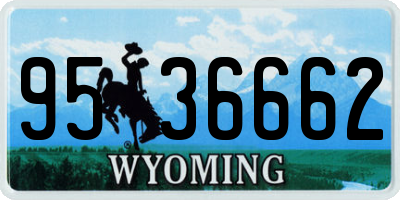 WY license plate 9536662