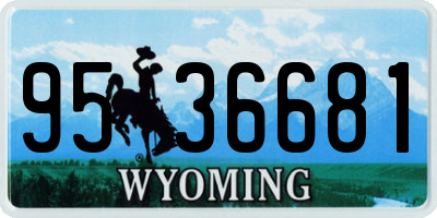 WY license plate 9536681