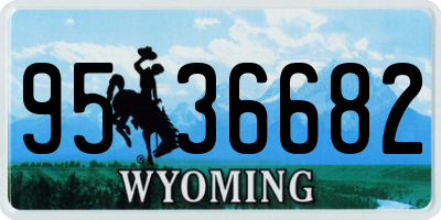 WY license plate 9536682