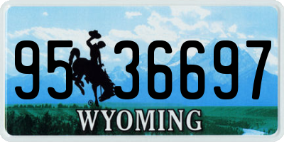 WY license plate 9536697