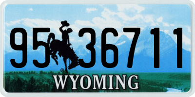 WY license plate 9536711