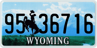WY license plate 9536716