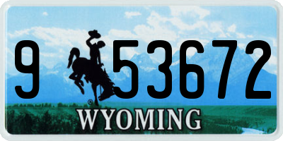 WY license plate 953672