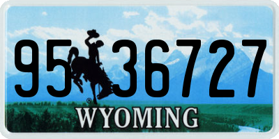 WY license plate 9536727
