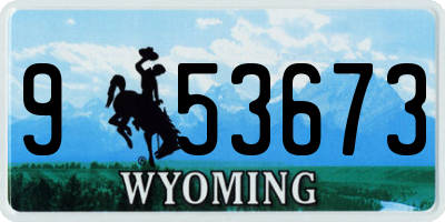 WY license plate 953673