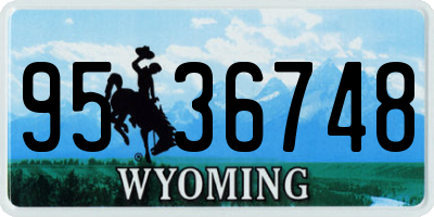 WY license plate 9536748