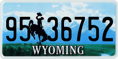 WY license plate 9536752