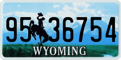WY license plate 9536754