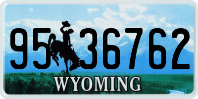 WY license plate 9536762