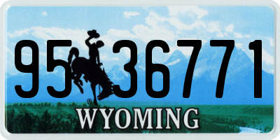 WY license plate 9536771